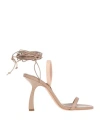 Piferi Ludovic De Saint Sernin Comma-heeled Sandals With Gladiator In Beige