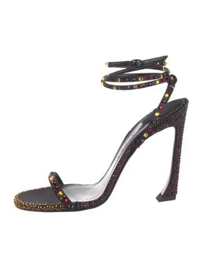 Pre-owned Piferi Satin Sandals In Black