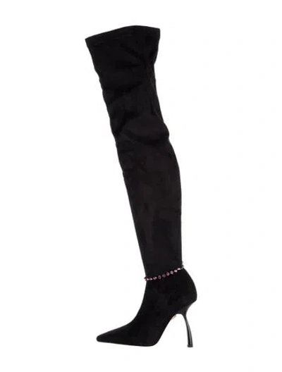 Pre-owned Piferi Suede Sock Boots In Black