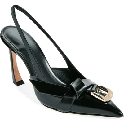 Piferi Tighter Pointed Toe Slingback Pump In Black/gold