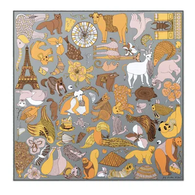 Pig, Chicken & Cow Women's Grey / Silver Paris Grey Medium Scarf