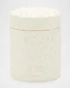 Pigeon & Poodle Alanya Large Round Canister, White In White