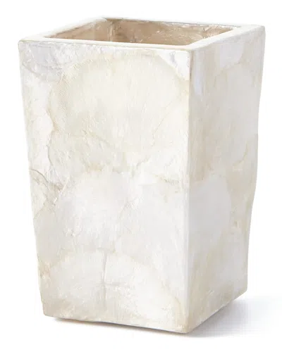 Pigeon & Poodle Andria Capiz Brush Holder In Ivory