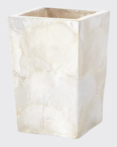 Pigeon & Poodle Andria Capiz Brush Holder In Ivory