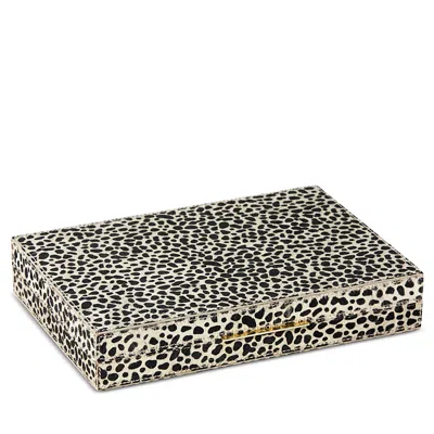 Pigeon & Poodle Bailey Brown Candy Striped Print Hair-on-hide Backgammon Game Set, Small In Cheetah Print