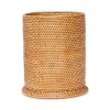 Pigeon & Poodle Dalton Rattan Wastebasket In Brown