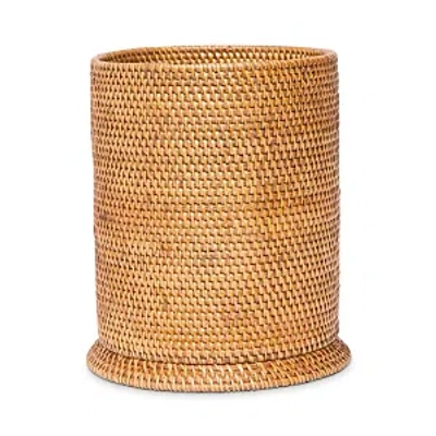 Pigeon & Poodle Dalton Rattan Wastebasket In Brown