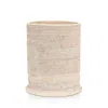 Pigeon & Poodle Dalton Wastebasket In Whitewashed