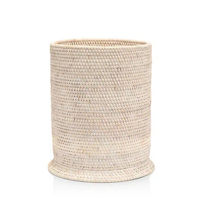 Pigeon & Poodle Dalton Wastebasket In Whitewashed