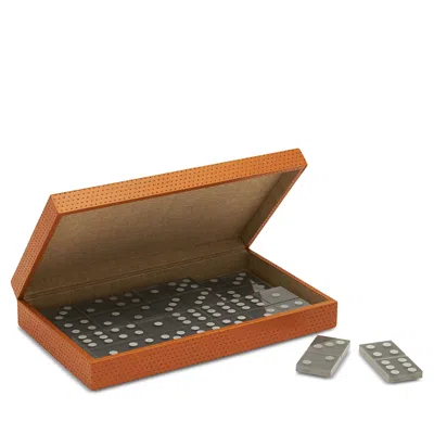 Pigeon & Poodle Dayton Leather Domino Box Set, Oversized In Aged Camel