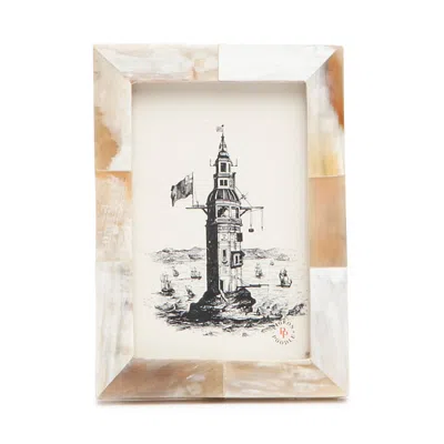 Pigeon & Poodle Essen Horn Frame, 4 X 6 In Brown