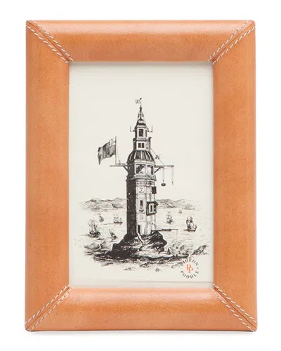 Pigeon & Poodle Eton Leather Picture Frame, 4" X 6" In Brown