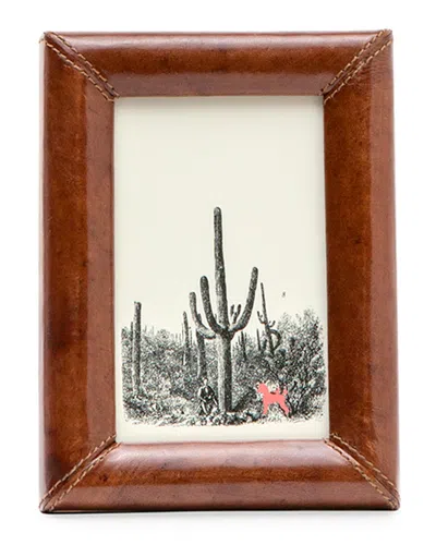 Pigeon & Poodle Eton Leather Frame, 4x6 In Tobacco
