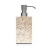 Pigeon & Poodle Handa Lotion Dispenser In Pearlized Herringbone Capiz