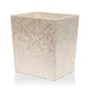 Pigeon & Poodle Handa Wastebasket In Pearlized Herringbone Capiz