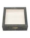 Pigeon & Poodle Henlow Square Faux-shagreen Display Box In Gray