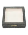 Pigeon & Poodle Henlow Square Faux-shagreen Display Box In Cool Gray