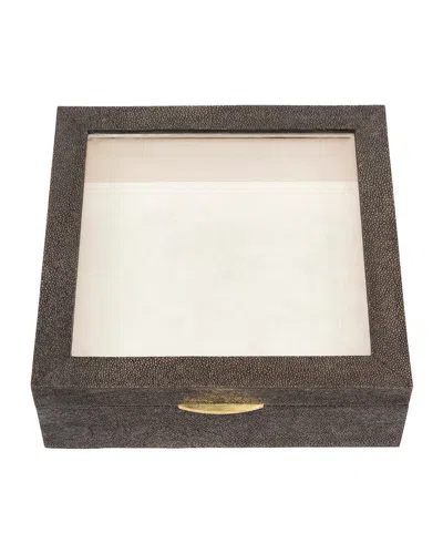 Pigeon & Poodle Henlow Square Faux-shagreen Display Box In Brown