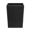 Pigeon & Poodle Larne Black Rectangular Full Grain Leather Wastebasket In Black