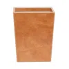 Pigeon & Poodle Leon Camel Full Grain Leather Tapered Rectangular Wastebasket In Aged Camel