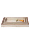 Pigeon & Poodle Manchester Nested Trays, Set Of 2 In Warm Silver
