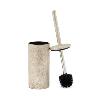 Pigeon & Poodle Manchester Toilet Brush Holder, Round In Warm Silver