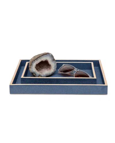 Pigeon & Poodle Manchester Vanity Tray Set In Navy