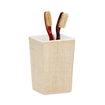 Pigeon & Poodle Maranello Toothbrush Holder In Beige/white