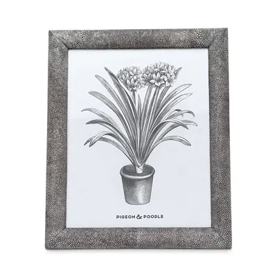 Pigeon & Poodle Oxford Faux-shagreen Picture Frame, 8" X 10" In Cool Gray