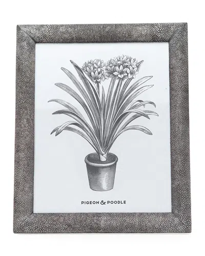 Pigeon & Poodle Oxford Faux-shagreen Picture Frame, 8" X 10" In Gray