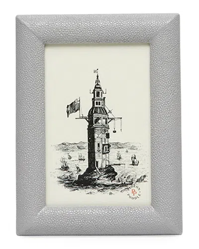 Pigeon & Poodle Oxford Realistic Faux-shagreen Picture Frame, 4" X 6" In Gray