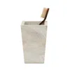 Pigeon & Poodle Palermo Ii Brush Holder In Faux Clamstone