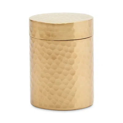 Pigeon & Poodle Verum Hammered Canister In Antique Brass