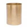 Pigeon & Poodle Verum Hammered Wastebasket In Antique Brass