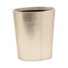 Pigeon & Poodle Viana Leather Oval Wastebasket In Gold Foil