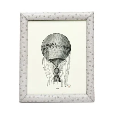 Pigeon & Poodle Witney Ostrich Leather Frame, 8 X 10 In Light Gray Ostrich