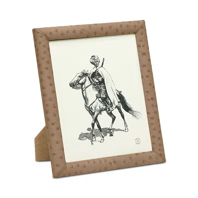 Pigeon & Poodle Witney Ostrich Leather Frame, 8 X 10 In Oat Brown Ostrich