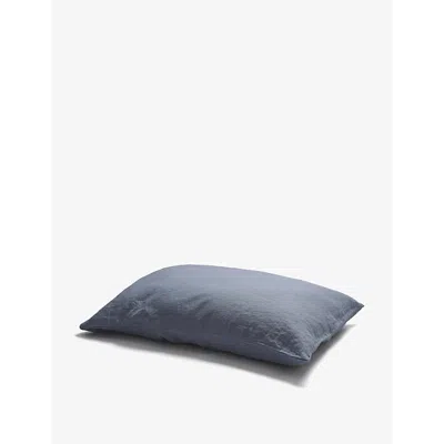 Piglet In Bed Dusk Blue Envelope-closure Super King Linen Pillowcases 50cm X 90cm