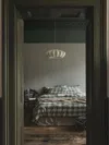 Piglet In Bed Emsworth Check Linen Blend Duvet Cover In Elm Green/oatmeal