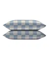 Piglet In Bed Emsworth Plaid Linen Blend Pillowcase Pair, King In Blueberry