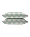 Piglet In Bed Emsworth Plaid Linen Blend Pillowcase Pair, King In Elm Green