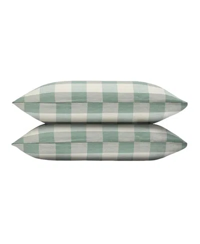 Piglet In Bed Emsworth Plaid Linen Blend Pillowcase Pair, Queen In Green