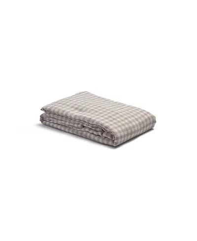 Piglet In Bed Gingham Linen Blend Duvet Cover, Twin