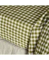 Piglet In Bed Gingham Linen Blend Fitted Sheet, Cal King