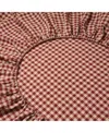 Piglet In Bed Gingham Linen Blend Fitted Sheet, Twin In Brown