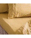 Piglet In Bed Gingham Linen Blend Fitted Sheet, Twin In Pattern