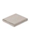 Piglet In Bed Gingham Linen Blend Flat Sheet, Full In Brown