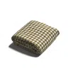 Piglet In Bed Gingham Linen Fitted Sheet In Botanical Green Gingham