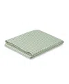 Piglet In Bed Gingham Linen Blend Flat Sheet, Queen In Green
