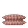Piglet In Bed Gingham Linen Blend Pillowcase Pair, Queen